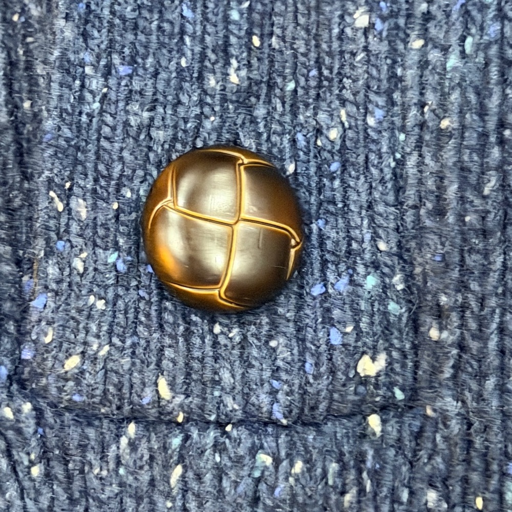 UNTUCKit Vangone Mens Medium Navy Speckled Lambswool Blend Sweater EUC - Picture 4 of 5